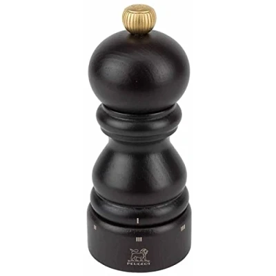 Image of PEUGEOT Paris u&#039;Select 12 cm Salt Mill 6 Predefined Grind Settings Made with PEFC Certified Wood in France Chocolate Colour