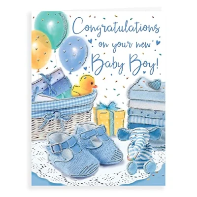 Image of Regal Publishing Congratulations On Your New Baby Boy, Green,15 x 20 cm