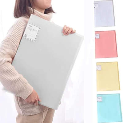 Image of A3 30 Pages Diamond Painting Storage Book, Book Clear Pockets Sleeves Protectors Art Portfolio for Artwork Report Sheet Letter Storage, Presentation Project Folder