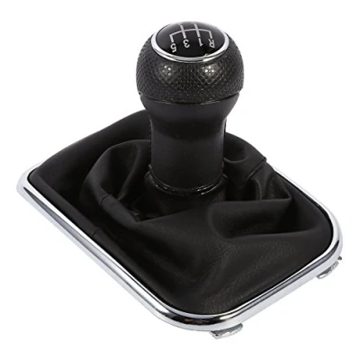 Image of Qiilu Shift Gear,Shift Gear Knob Gaitor Boot Black Anti Dust Cover 5 Speed for B ora G olf