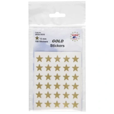 Image of 175 Star Gold Stickers Sticky Coloured Self Adhesive Labels for Colour Coding