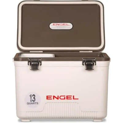Image of ENGEL Cooler Box 13qt (12.3 litres) Leak Proof, Air Tight, Drybox for Camping, Fishing, Hiking, Small Hard Shell Lunchbox Men &amp; Women, 38 x 25.4 28.5 CM Cool