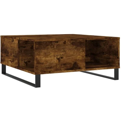 Image of vidaXL Coffee Table Smoked Oak 80x80x36.5 cm Engineered Wood