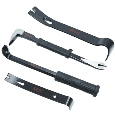 Image of CCLIFE Pry Bar Set of 4 and Nail Puller Slits