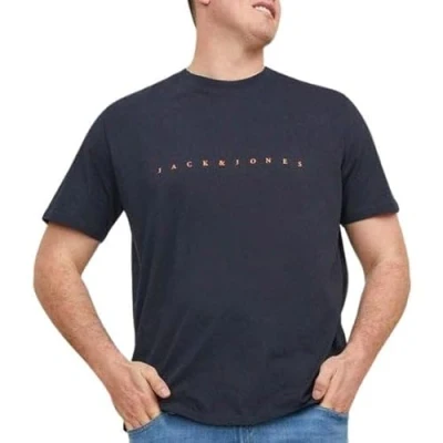 Image of Jack &amp; Jones Jjestar JJ SS NOOS PLS Print Tshirt, Men&#039;s, Size: 2XL, Dark navy