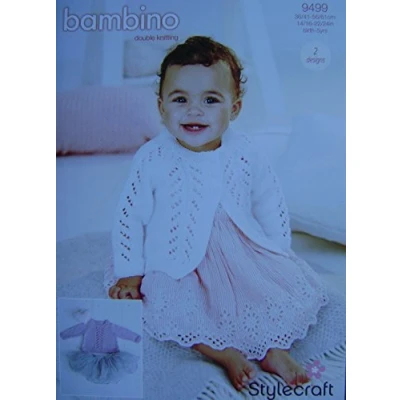 Image of CRAFTROOM Knitting 2 Designs Pattern for Baby A line Sweater &amp; Cardigan in DK sizes 14 24&quot; Chest Stylecraft 9499