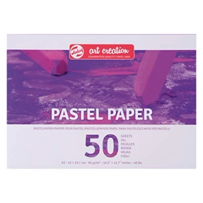 Image of Talens Art Creation Pastel Paper A3 100g 50 Sheets FSC Mix, Canvas, White, 29.8 x 42 0.9 cm