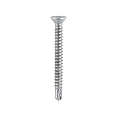 Image of TIMco 125Z BZP PVC Countersunk Self Drilling Screw 3.9 x 38 Zinc (Box of 1000)