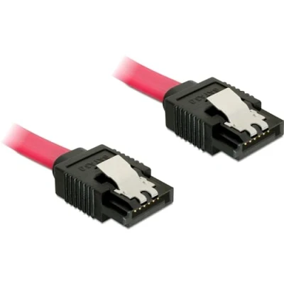 Image of Delock Cable SATA III 20 cm Red Straight/Straight Metal