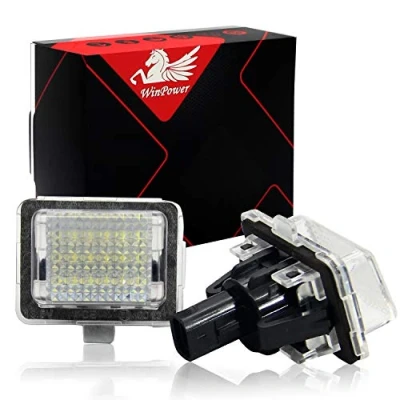 Image of WinPower Error Free 18 SMD LED Number License Plate Light Assembly Cool White Lamps Bulb 6000K 2012 2014 W204(5D),W212,W216,W221,W207, 2 Pieces