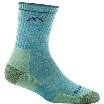 Image of Darn Tough, Hiker (Style #1903), Merino Wool, Micro Crew, Midweight, Women’s Cushioned Hiking Socks Aqua Heather Medium