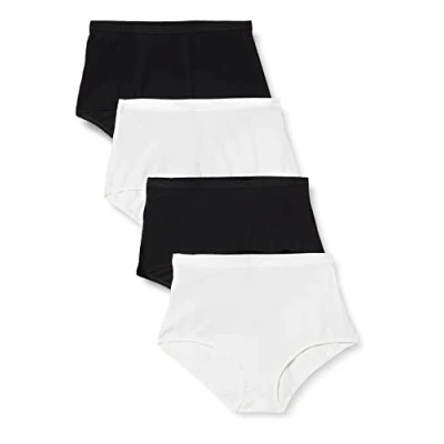 Image of Playtex Womens Maxi Organic Comfortable Cotton Briefs, White / Black, 24 UK