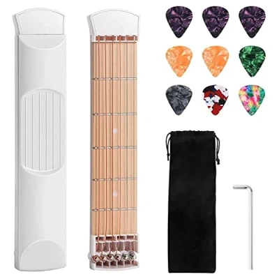 Image of FYOBOT Pocket Guitar Practice Neck, Trainer 6 Fret Portable Chord Tool for Beginner