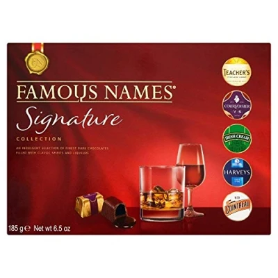 Image of Elizabeth Shaw Famous Names The Signature Collection Liqueur Chocolates (165g) Pack of 2