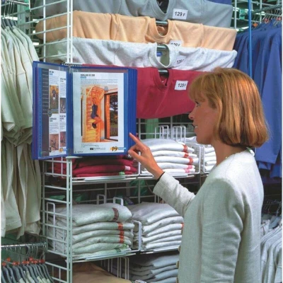 Image of Tarifold Display Wall Unit A4 with 10 Blue Pockets