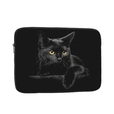 Image of 13 inch Portable Laptop Case, Staring Black Cat Bag for Tablets and Laptops