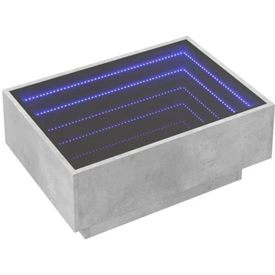 Image of vidaXL Coffee Table with LED Concrete Grey 70x50x30 cm Engineered Wood