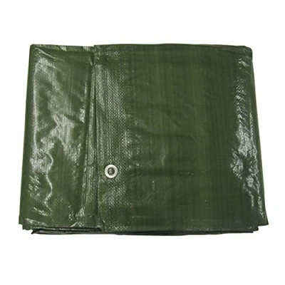 Image of Heavy Duty Tarpaulin Ground Sheet Green (Various Sizes Waterproof Cover Tarp Eyelets) (9M X 14M)
