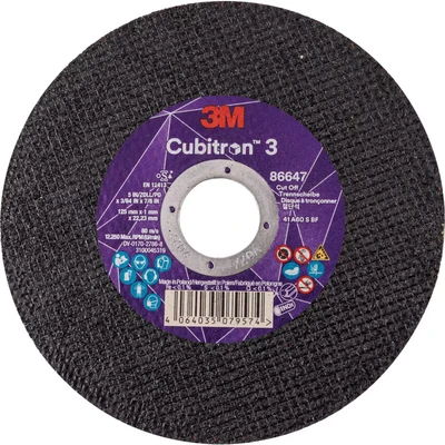 Image of 3M Cubitron 3 Cut Off Wheel, 86647, 60+, T41, 125 mm x 1 22.23 mm, EN, 25/ Pack