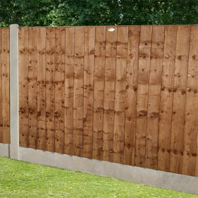 Image of Forest 6&#039; x 4&#039; Brown Pressure Treated Vertical Closeboard Fence Panel (1.83m 1.22m)