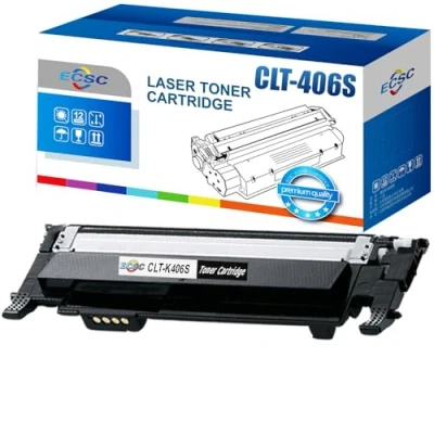Image of ECSC Toner Cartridge Compatible With Samsung CLT K406S CLP 360 365 365W CLX 3300 3305 3305FN 3305FW 3305W Xpress SL C410W C460FW C460W Black (1 Pack)