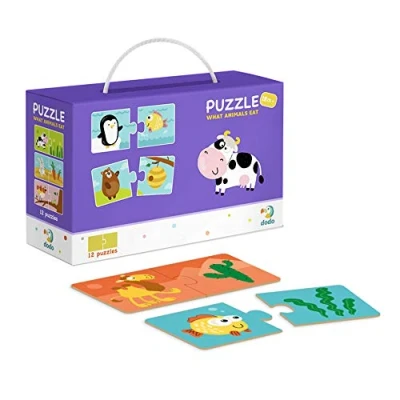 Image of Dodo D300118 Educational Puzzle Duo What Animals Eat 24 Pieces