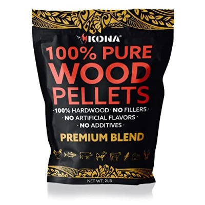 Image of Kona Premium Blend Smoker Pellets, Intended for Ninja Woodfire Outdoor Grill, 2 lb Resealable Bag