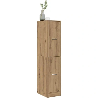 Image of vidaXL Apothecary Cabinet Drawer Chest Artisian Oak Engineered Wood 4 Storage Sideboard for Home &amp; Office 30x41x144.5 cm