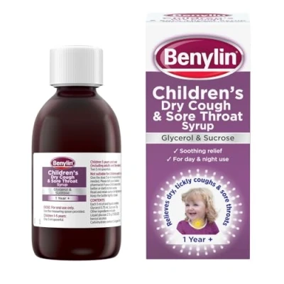 Image of Benylin Children’s Dry Cough and Sore Throat Syrup, 125ml