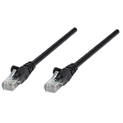 Image of Intellinet Network Patch Cable, Cat5e, 20m, Black, CCA, U/UTP, PVC, RJ45, Gold Plated Contacts, Snagless, Booted, Polybag