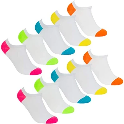 Image of RedTag Ladies Ankle Socks 10 Pair Multipack Trainer Liners Pink 4 8