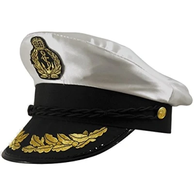 Image of Unisex Mens Womem&#039;s Navy Captain Sailor Costume Hat Adult Size Adjustable Cap# One