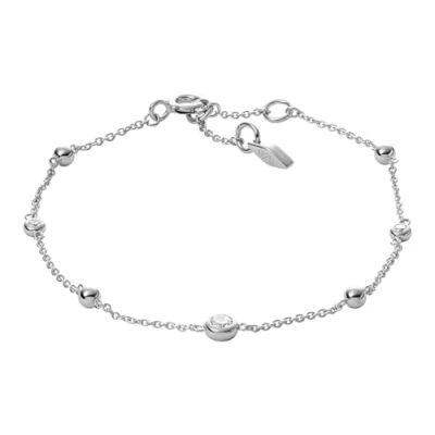 Image of Fossil Bracelet for Women Glitz By The Yard, Total Length: 16.5 cm + 1.2 Silver Sterling Bracelet, JFS00452040
