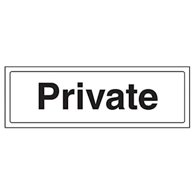 Image of V Safety Private Door Sign 300mm x 100mm Self Adhesive Vinyl