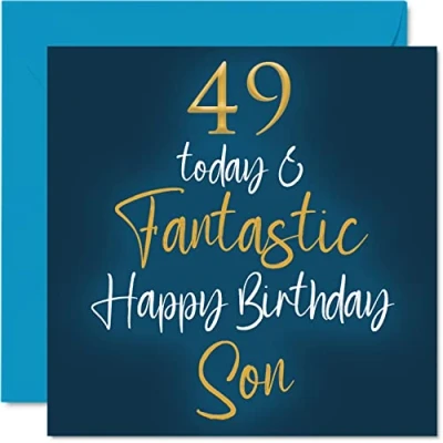 Image of Fantastic 49th Birthday Cards for Son 49 Today &amp; Happy Card from Mum or Dad, Gifts, 145mm x Greeting Gift