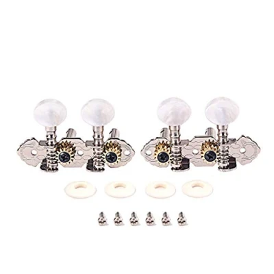 Image of Alnicov Tuning Pegs Machine Heads 2R2L Tuners For Ukulele 4 String Guitar,Chrome