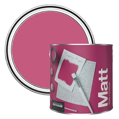 Image of Rust Oleum Colours Matt Emulsion Wall and Ceiling Paint Raspberry Ripple 2.5L