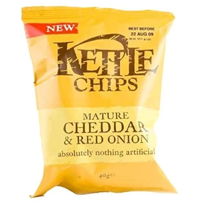 Image of Kettle Chips Mature Cheddar &amp; Red Onion 18 x 40g (UK)