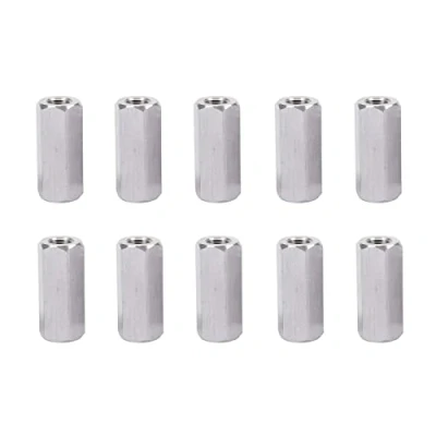 Image of SyiXute 10 Pcs Long Rod Nut,M8 Hex Coupling Nut,Carbon Steel Nut for Home Office Workshop Industrial Constructor and Multi Purpose Use (M8*13 * 30mm)