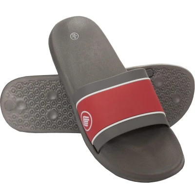 Image of Enzo Mens Slip On Sliders Summer Flip Flops Slides Holiday Beach Sandals (Grey, 10 UK, numeric_10)