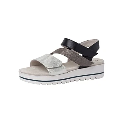 Image of Jana Softline Women&#039;s 8 28264 26 890 Sandal, Navy Comb, 3 UK