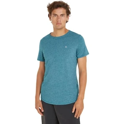 Image of Tommy Jeans SLIM Jasper NECK Basic Tshirt, Men&#039;s, Size: 34, Timeless teal