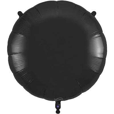 Image of Oaktree UK 36&quot; Black Round Packaged Foil Balloon