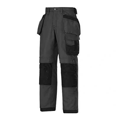 Image of Snickers Craftsmen Holster Pockets Trousers, Canvas+ Black/Black Waist 36&quot; Inside leg 30&quot;