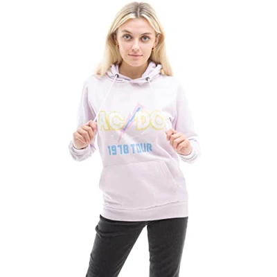 Image of AC/DC Women&#039;s 1978 Tour Hooded Sweatshirt, Lavender, XL
