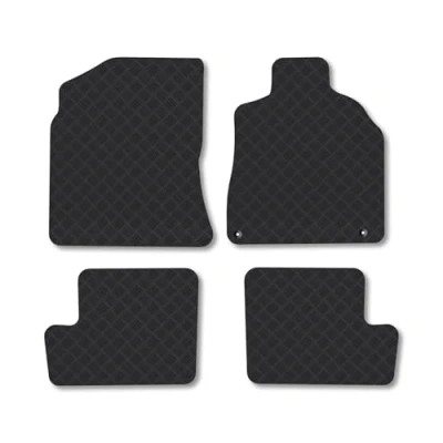 Image of Rubber Car Mats Compatible with Toyota Rav4 (2000 2006) Tailored Fit Floor Set Accessory Black Custom 4 Pieces Clips Anti Slip Backing, Heavy Duty &amp; Waterproof