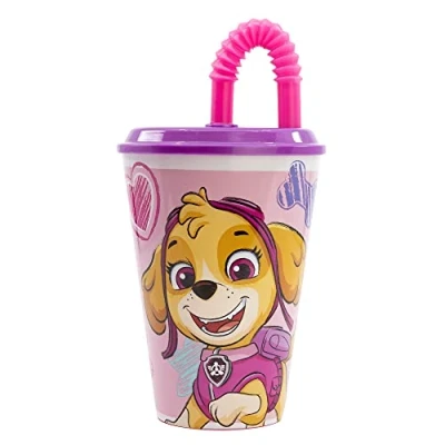 Image of Paw Patrol Girls Easy Sport Tumbler with Lid and Straw for Safe Drinking, 430ml