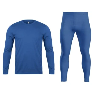 Image of Orbiz Men’s Thermal Underwear Set Heat Retaining Long Sleeve Top &amp; Bottoms, Base Layer for Outdoor Activities, Ultimate Warmth Perfect Winter Cold Weather (Medium, Blue)