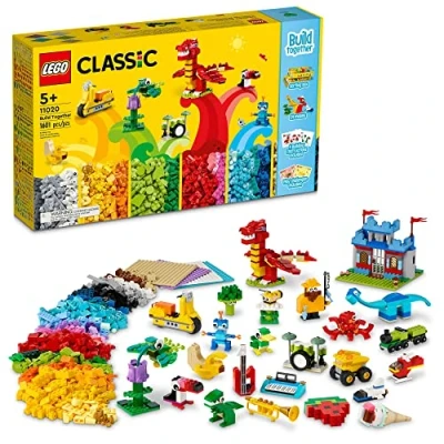 Image of LEGO Classic Build Together 11020 Creative Building Toy Set for Kids, Girls, and Boys Ages 5+ (1,601 Pieces)