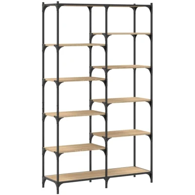 Image of vidaXL Bookshelf Sonoma Oak 100x32x170 cm Engineered Wood and Iron